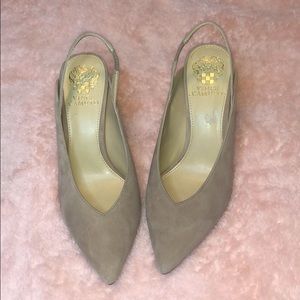 Vince Camuto Tan Backless Pumps